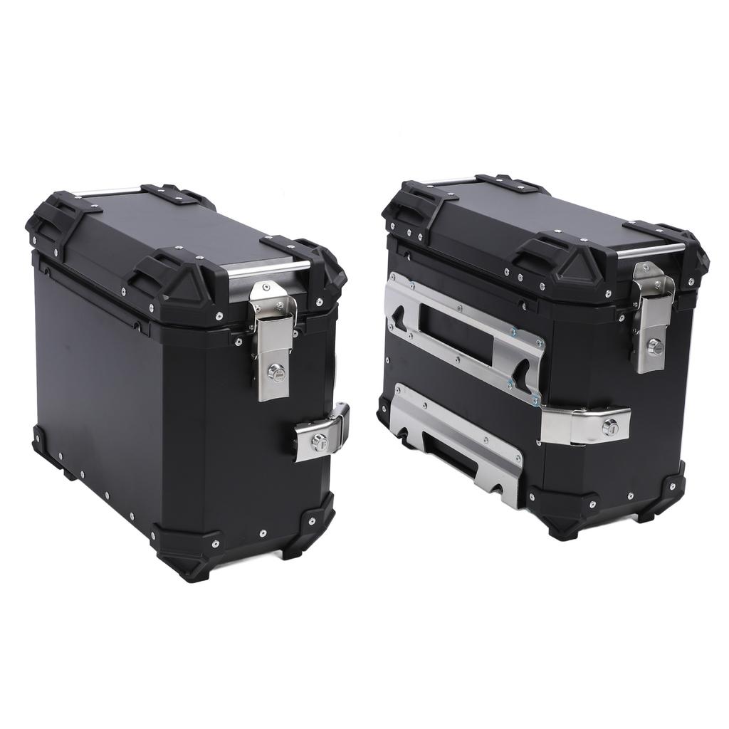 2PCS Motorcycle Side Box 35L Large Capacity Aluminum Alloy Hard Saddlebag with   Lock and Handle Replacement for  