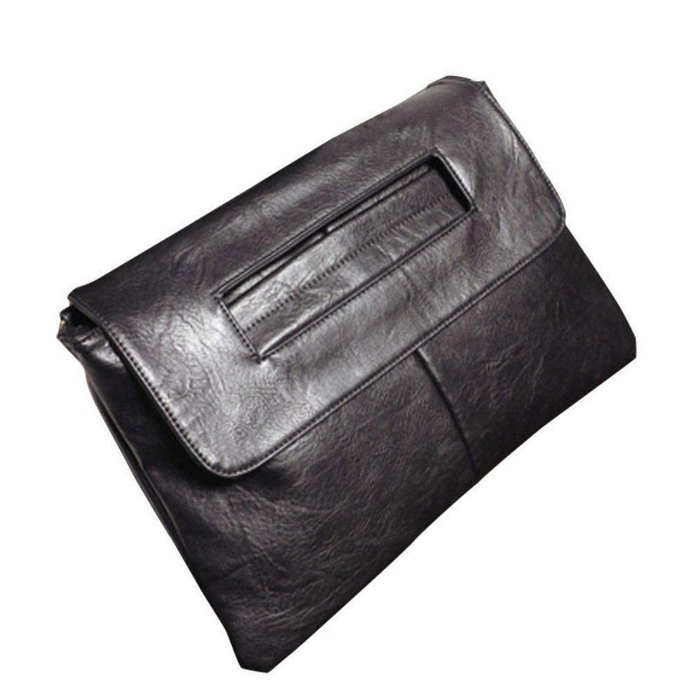 Zipper PU Leather Envelope Handbag Pure Color Handheld Evening Banquet Bag  Shopping