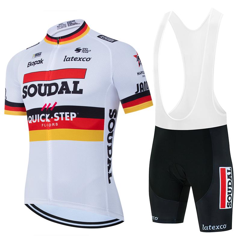 Soudal Quick Step Cycling Jersey Set 2025 Men NEW Summer Cycling Clothing MTB Road Shirt Bicycle Bib Shorts Maillot Ciclismo