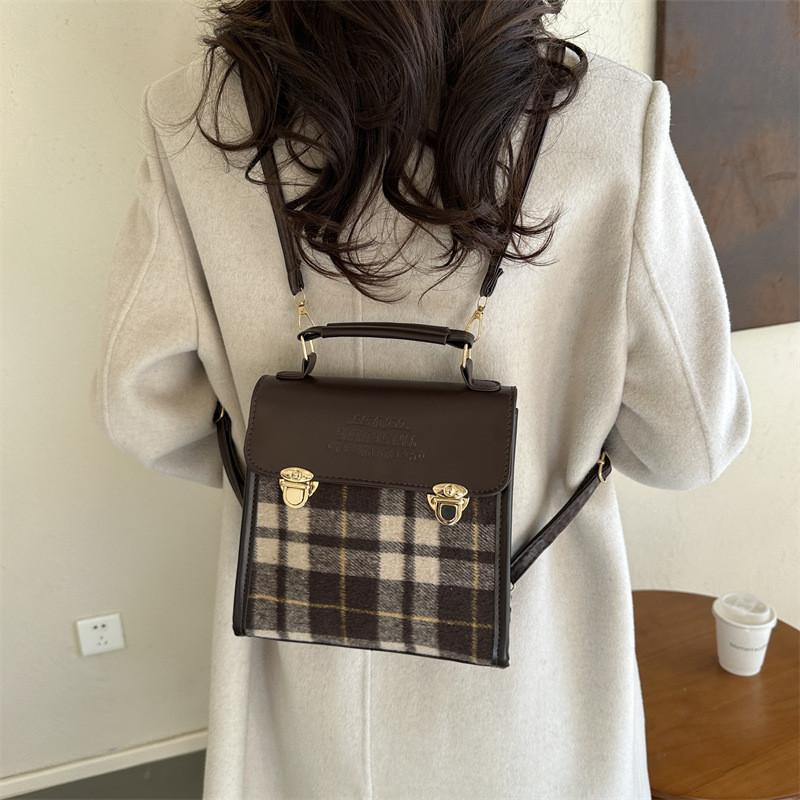 Stylish Korean Version Women's Backpack Fashionable Vintage Sling Bag In Red Brown