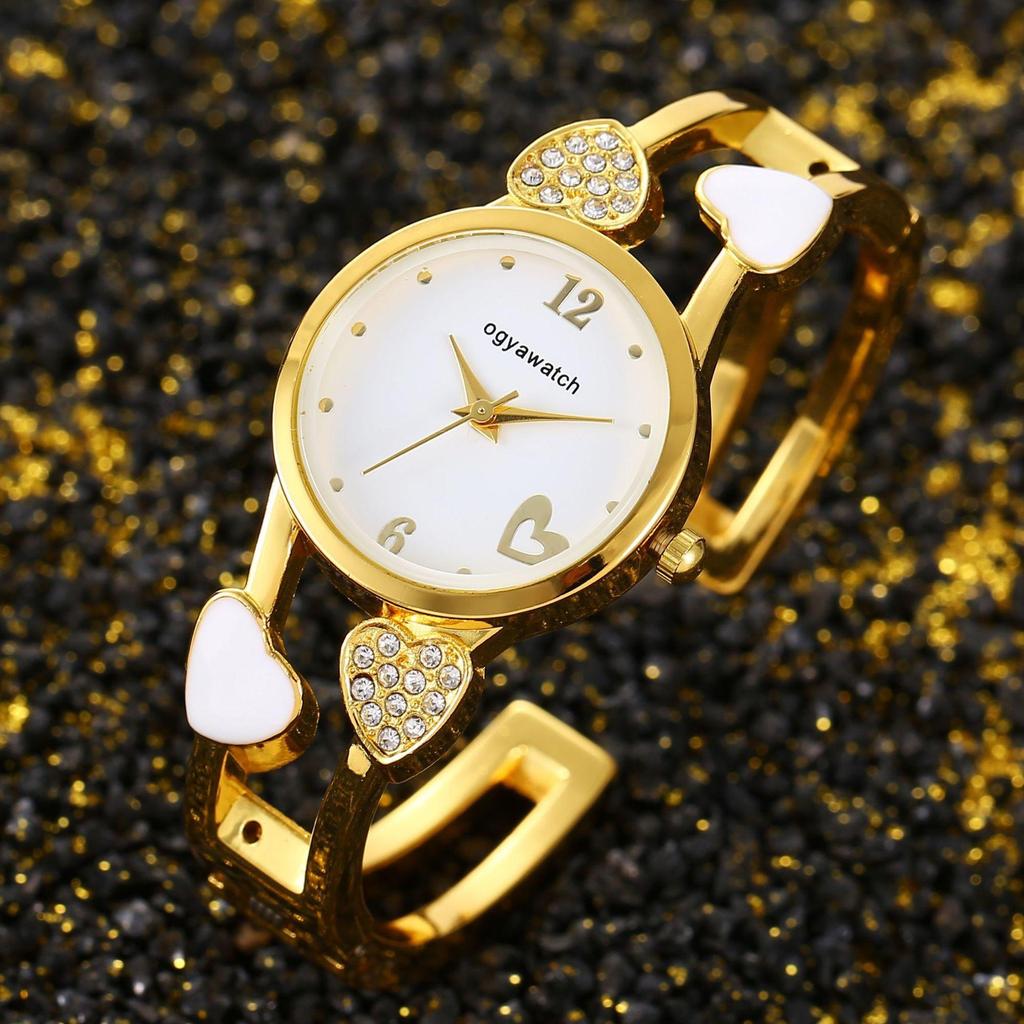 Bracelet Watch Women Watches Heart Shaped Luxury Rhinestone Women's Watches Ladies Watch Steel Clock