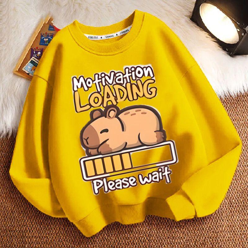 Süßes Capybara Sweatshirt für Kinder, lässiges Oberteil für Jungen und Mädchen Frühling und Herbst