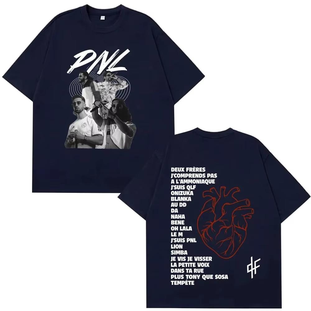 PNL Le Monde Chico Album T-shirt Duo Français Cloud Rap Unisexe Hip Hop Mode Pur Lâche Hommes et Femmes T-shirt