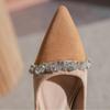 2025 Spring Summer New Women's French High Heels - Small Fragrance Style Color-Blocked Pointed-Toe Stiletto, Sexy Shallow Mouth Pumps XCY-180
