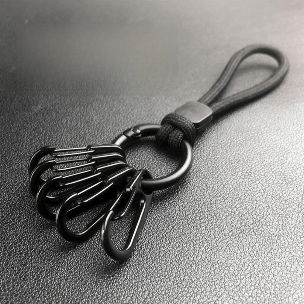 

Durable Openable Carabiner Keychain Multi-Functional Hook 5 Hooks Metal Clip Carabiner Anti-Lost Key Rope Outdoor