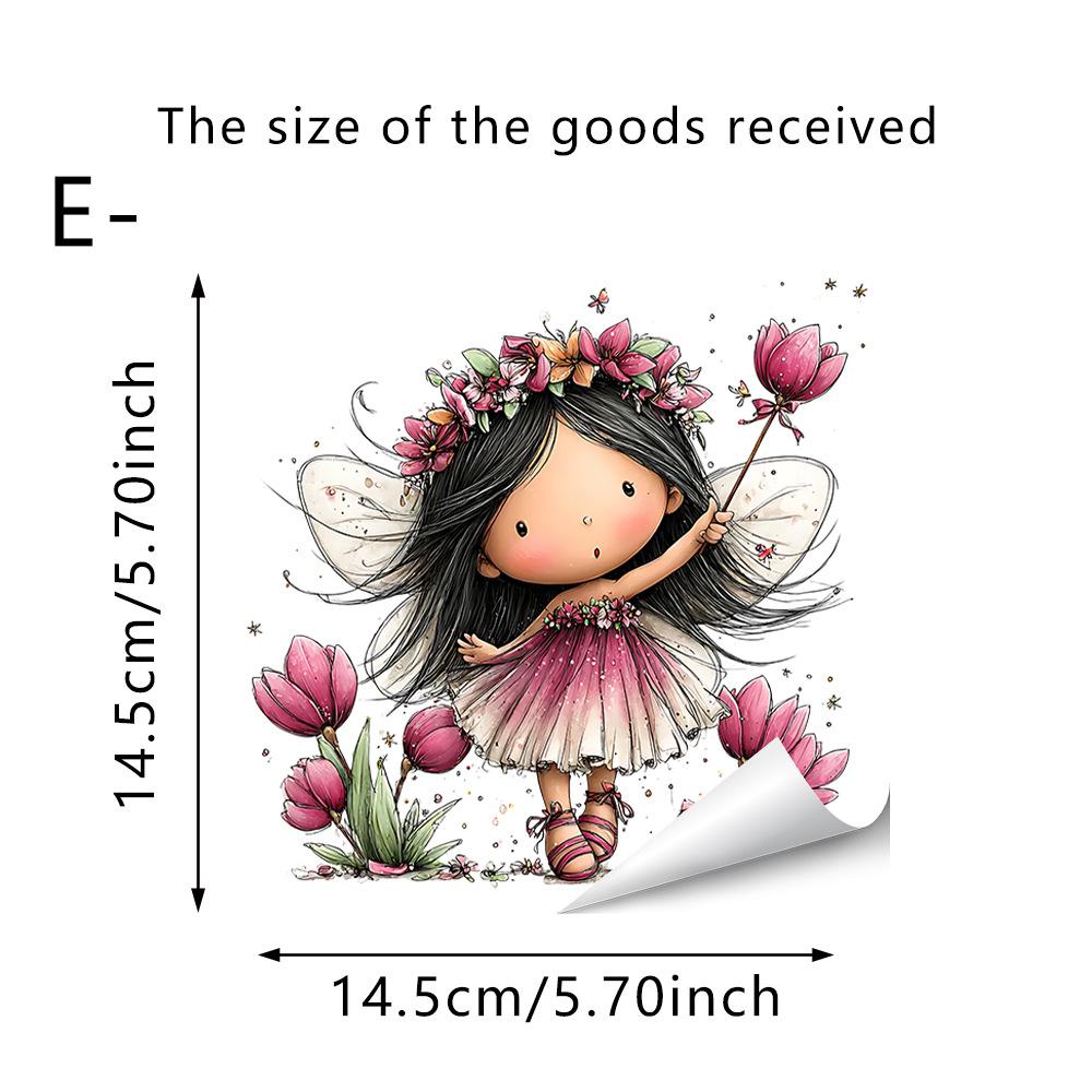 

Cartoon Fruit Flower Fairy Switch Wall Sticker Creative Socket Decor for Kids Room Bedroom Living Room Home Decor 14.5x14.5cm