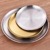 304 Stainless Steel Gold Korean Style Round Plate