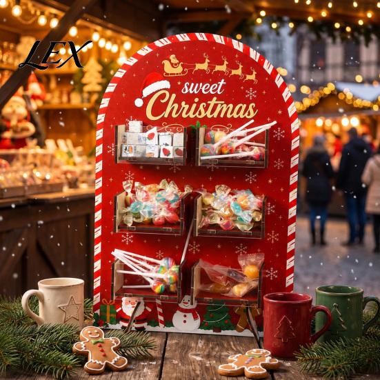 Acrylic Dessert Organizer for Parties Christmas Tree Wooden Candy Display Stand, Drawer Stand Party Table, Holiday Treat Holder, Festive Home