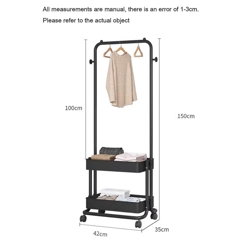 Single-pole Clothing Rack Metal with Wheels Floor-standing Clothes Hanger Easy Installation Clothes Drying Rack Laundry Room