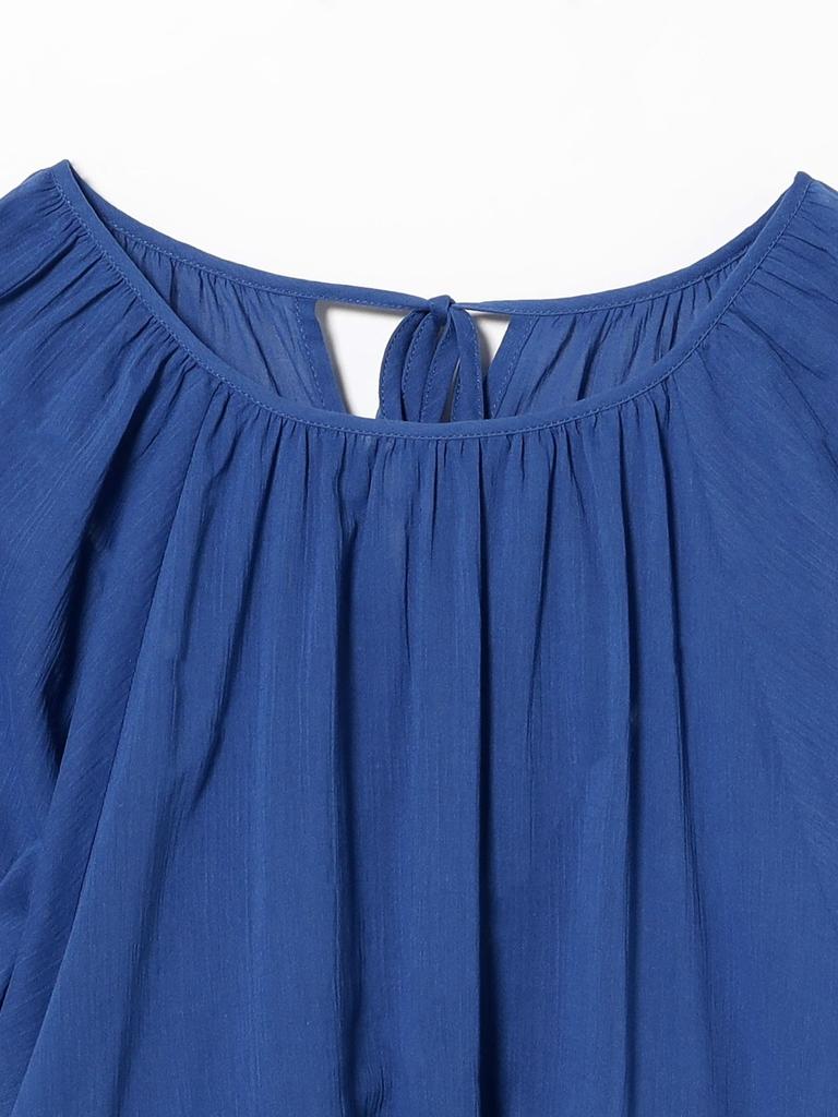 B:MING LIFE STORE by BEAMS Women's 2-Way Gathered Blouse (Sizes S-M) in Blue, Size S