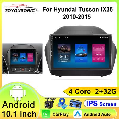 Autorádio pro Hyundai Tucson 2 IX35 2010 - 2015 Bezdrátové CarPlay Android Auto Inteligentní systémy 2din WIFI DSP GPS BT