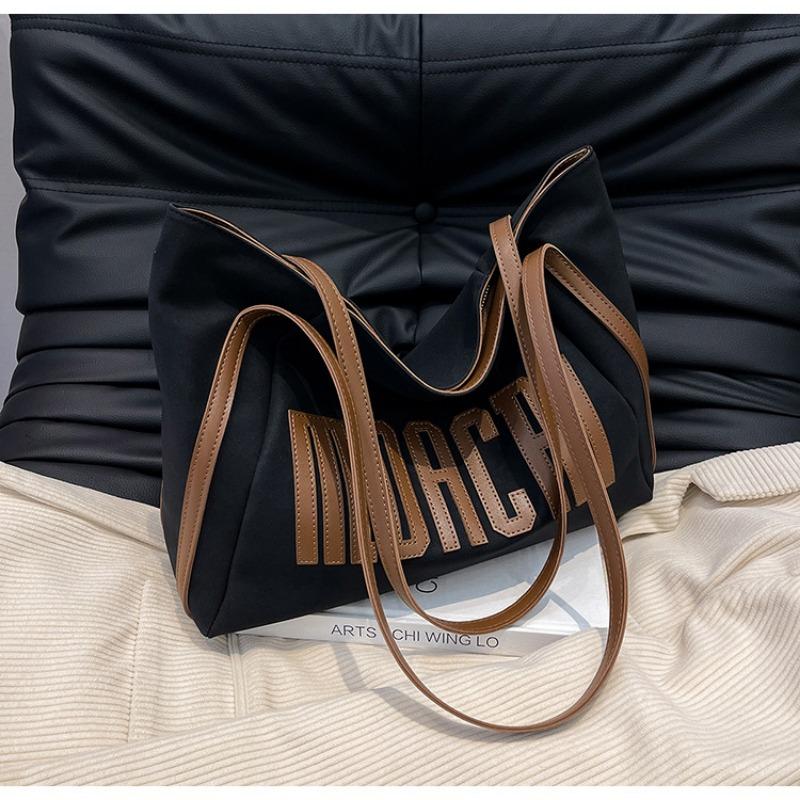 

Сумка-тоут женская большой вместимости, новая нишевая портативная сумка через плечо, сумка для учебы и работы для студентки чёрный