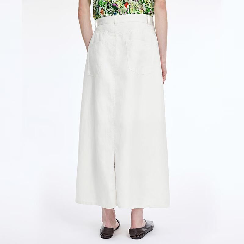 JNBY Women's 2026 Summer A-Line Ramie Midi Skirt