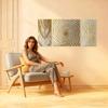 3-piece Abstract Geometric Canvas Painting Set, Modern Decoration For Living Room Walls.