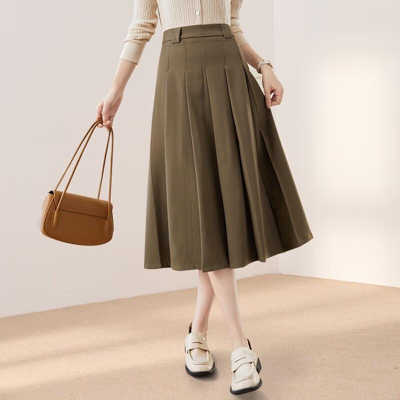 Chushen Maillard Academic A-Line Pleated Skirt