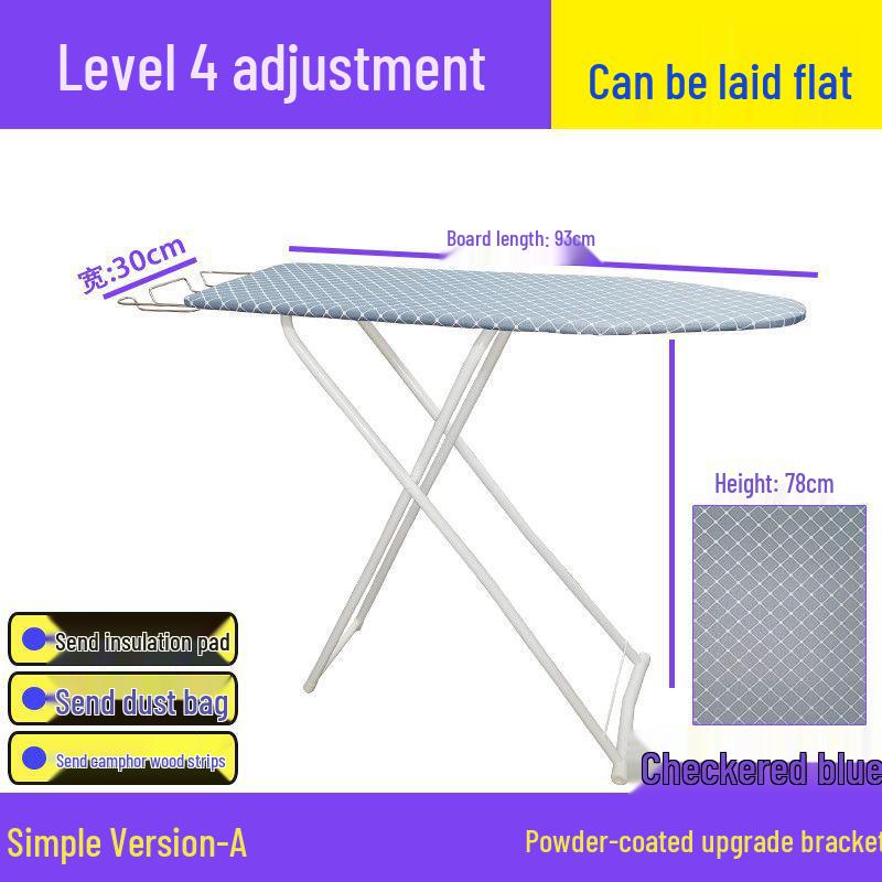 Reinforced Foldable Ironing Board with Handheld Rack - High-Grade Household Accessory