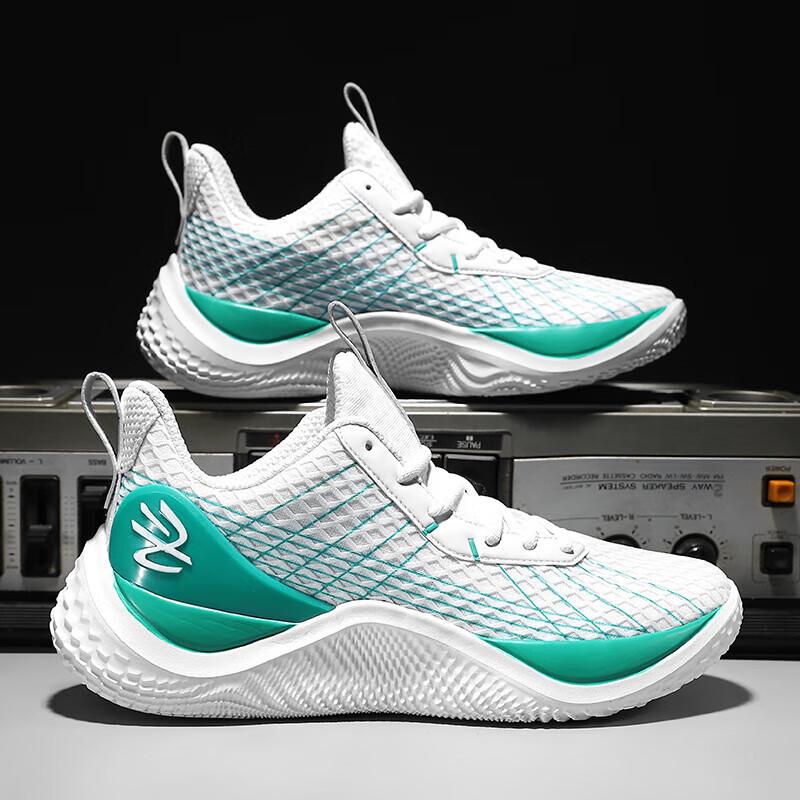 Outdoor Basketball Shoes Men's Shoes Summer Mesh Breathable Shock Absorption Lightweight Large Size Sports Shoes Combat Non-slip Boots Sneakers