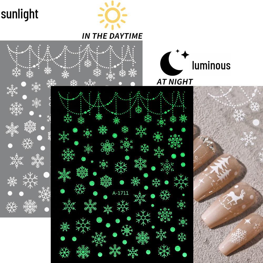 Autocolante de Crăciun 3D Laser Argint Ren & Fulg de Nea