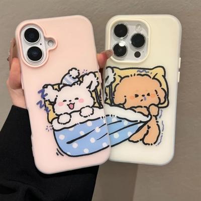 Husă de Telefon Jelly 2-în-1 pentru Cuplu, cu Suport, pentru Apple 11 Nou, Trend Cartoon Drăguț pentru Femei