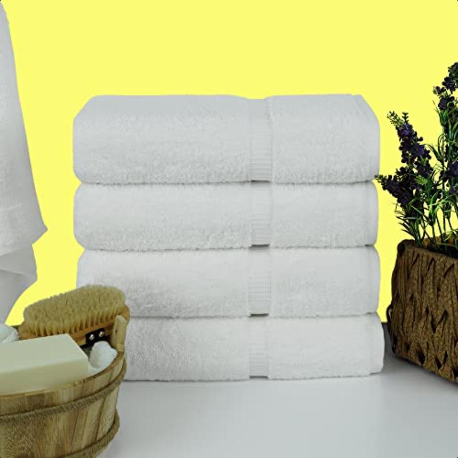 Hotel Spa Quality 100 Cotton Premium Turkish Towels Soft Absorbent 4Piece Bath Towels White