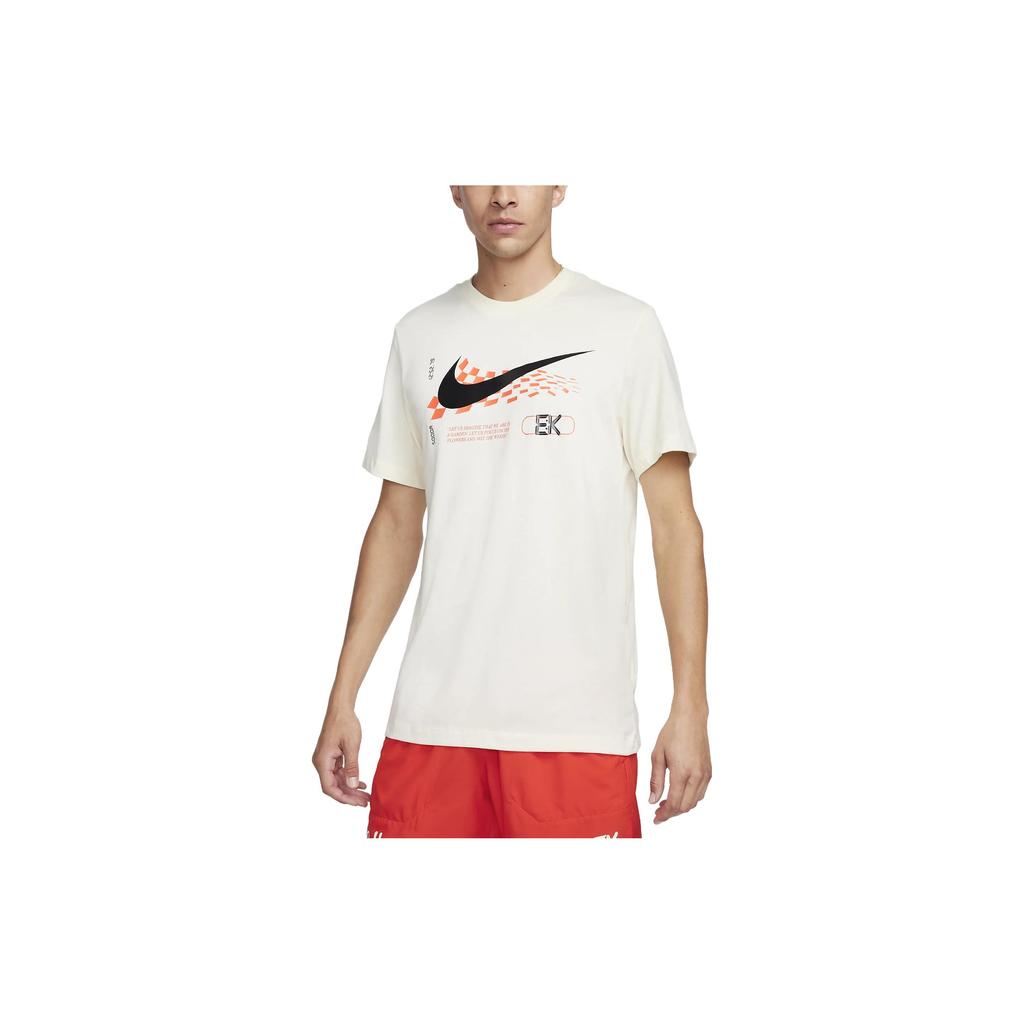 Nike Dri-FIT Logo Print Crew Neck T-Shirt Men Tops Off-White FJ2358-113