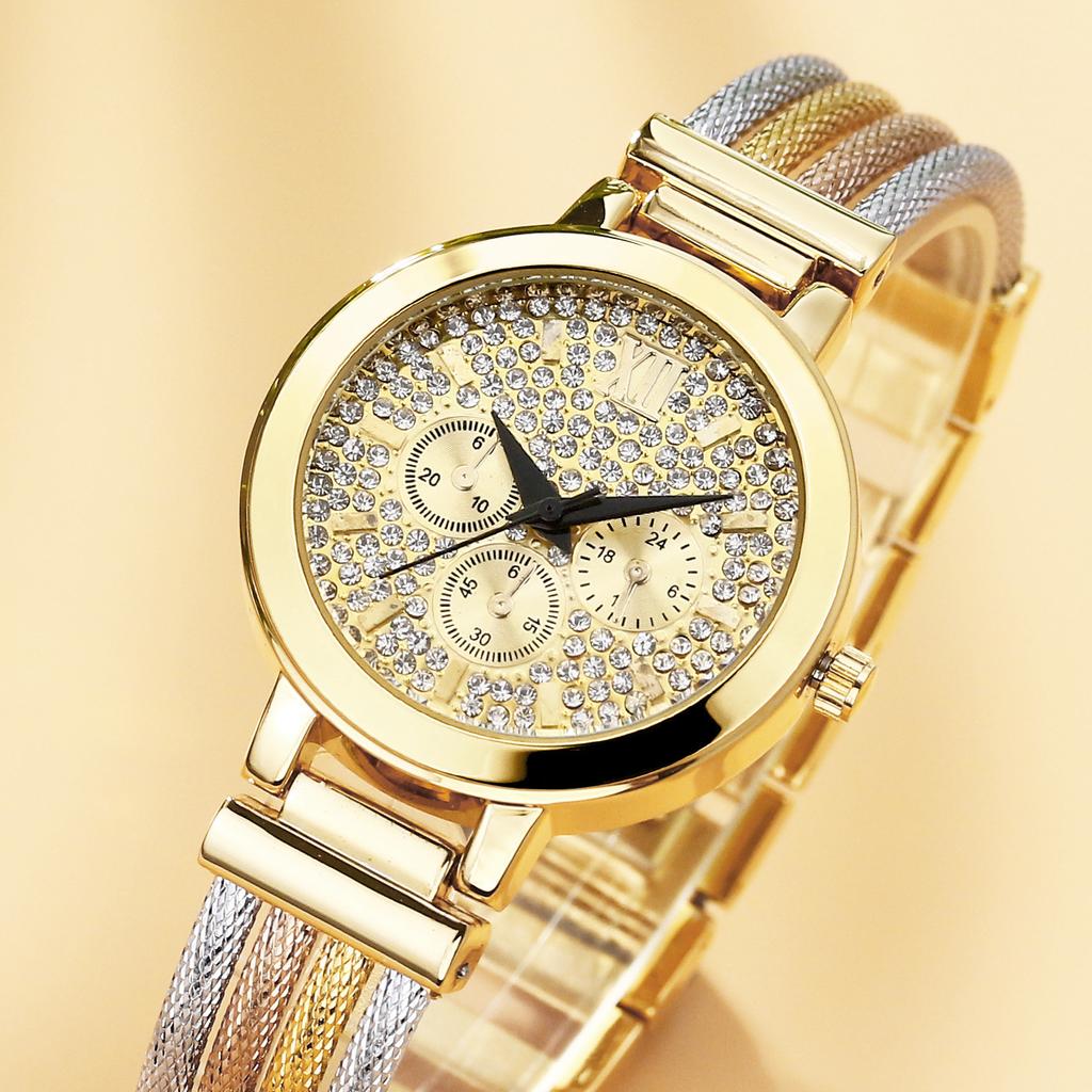 Missfox Watch Fashion Trend Metal Gold Decorative Copper Ribbon Ladies Quartz Watch