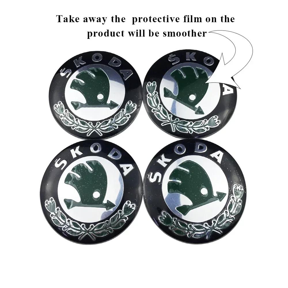 AEZ1 60/65mm Car Wheel Rims Center Caps Sticker Skoda Octavia A5 A7 Fabia 1 Superb Kamiq Rapid Yeti Citigo S Kodiak Accessories