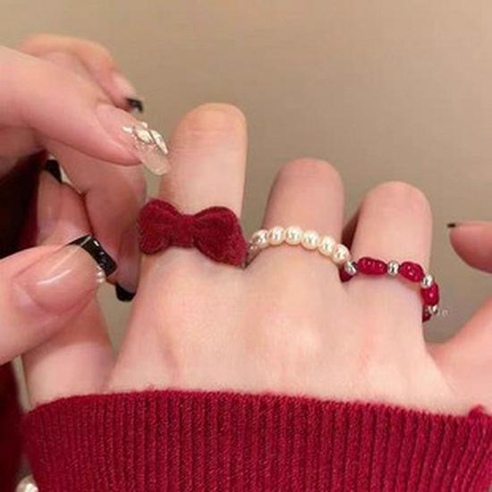 2025 Trendy High-End Chinese-Style Beaded Literary Ring