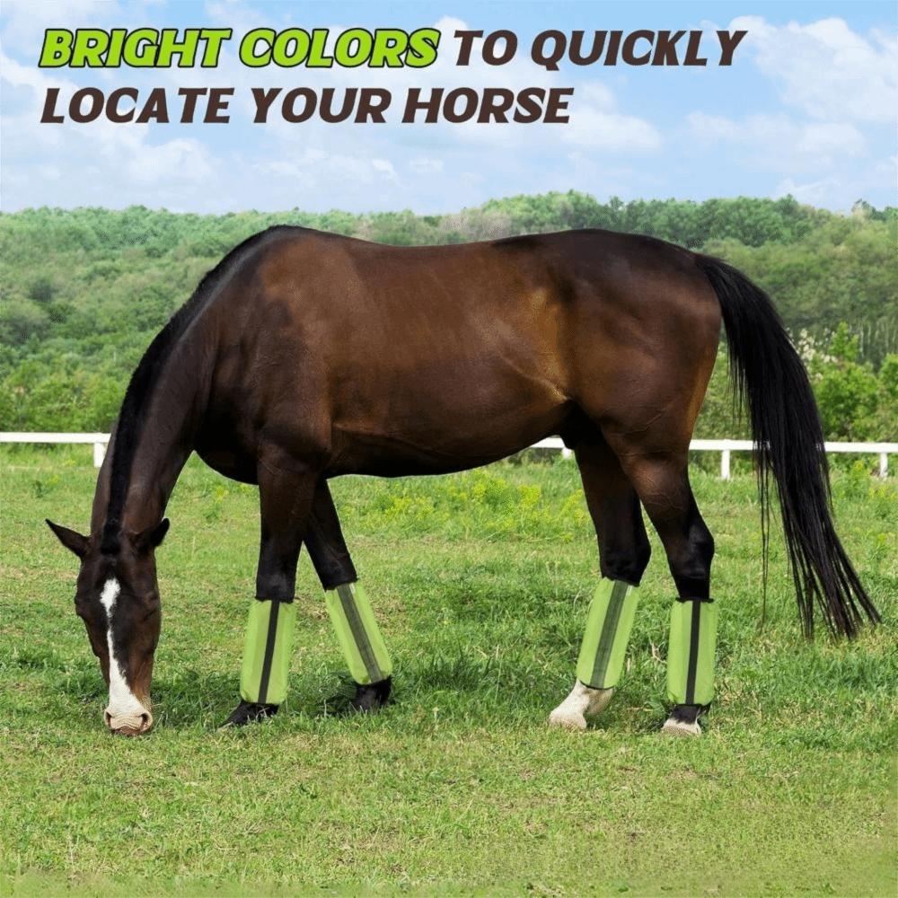 4Pcs Breathable Fly Boots for Horses Ventilated Mesh Fly Leg Wraps Horse Fly Sheets Outdoor Riding