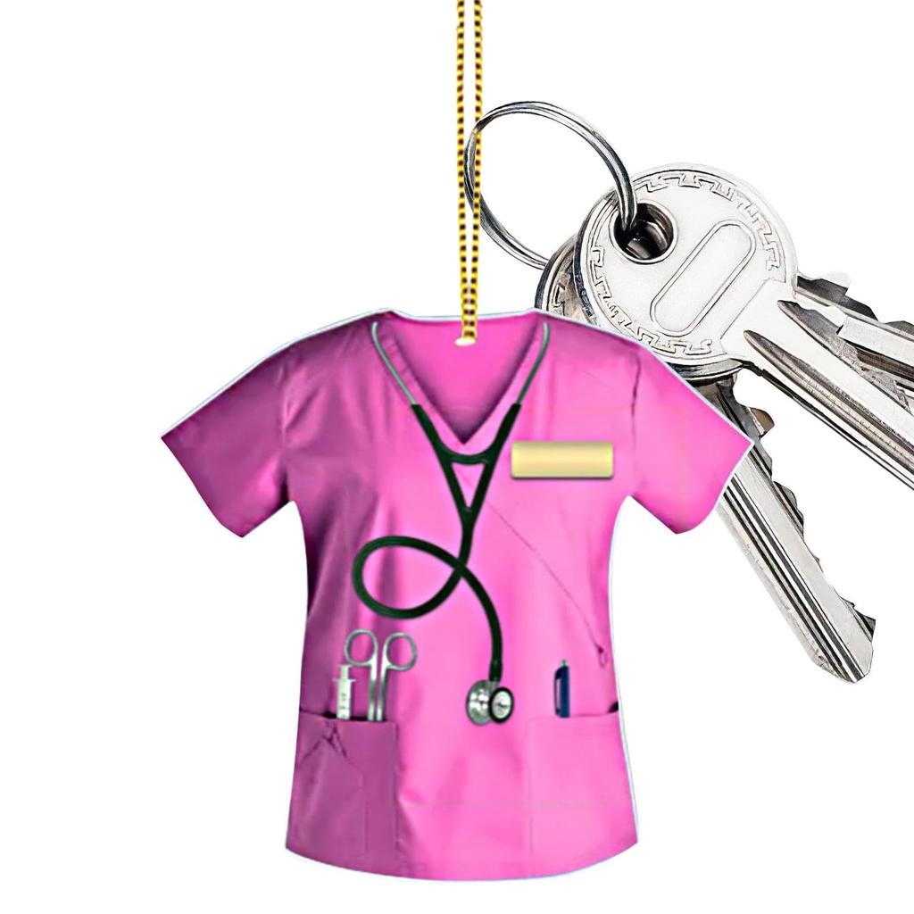 Acrylic Car Pendant, Car Hanging Decoration, Nurse Clothing Pendant for Automotive - Nurse Uniform