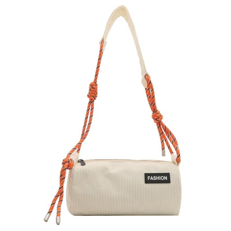 Popular bag new summer fashion corduroy messenger bag women's texture niche shoulder cylinder bag