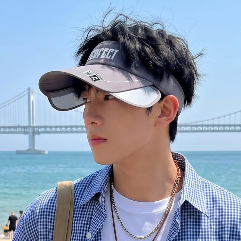 Summer sun protection visor hat women running outdoor sports brim empty top hat men's casual cycling versatile telescopic