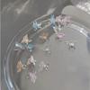6Pcs New Zircon Nail Art Rhinestones 3D Double Layer Thin Wing Butterfly Nail Charms Decor Gems Nail Beauty