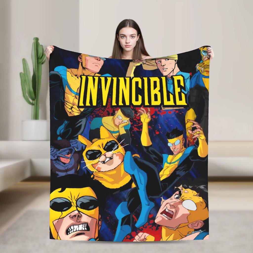 Invincible Thragg Blanket  Soft Warm Fashion Plush Throw Blanket For Outdoor Travel Flannel Bedspread Bed Cover