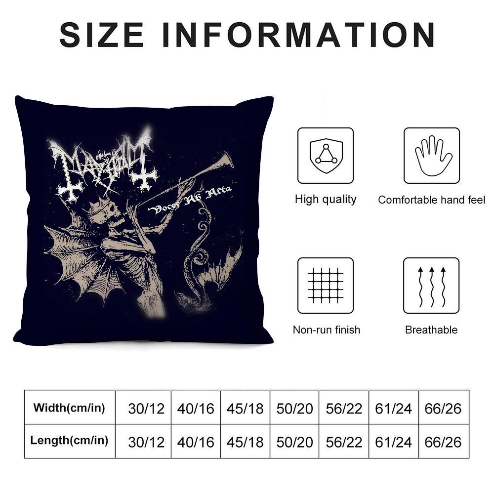 Band M-Mayhem Pillow Case 3D Print Polyester Fiber 40*40 cm Home Sofa Throw Pillow Cover Decoration Festival Gift