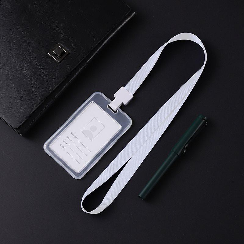 Clear Work ID Badge Holder with Lanyard - Employee Card Holder and Work Permit Keeper