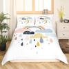 Cartoon Rainbow King Queen Duvet Cover Kids Girls Colorful Clouds Bedding Set Love Heart Comforter Cover Polyester Quilt Cover