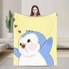 P-Pudgy Penguin Blanket Cute Penguin  Fleece Funny Warm Throw Blankets For Bedding Lounge Textile Decor,