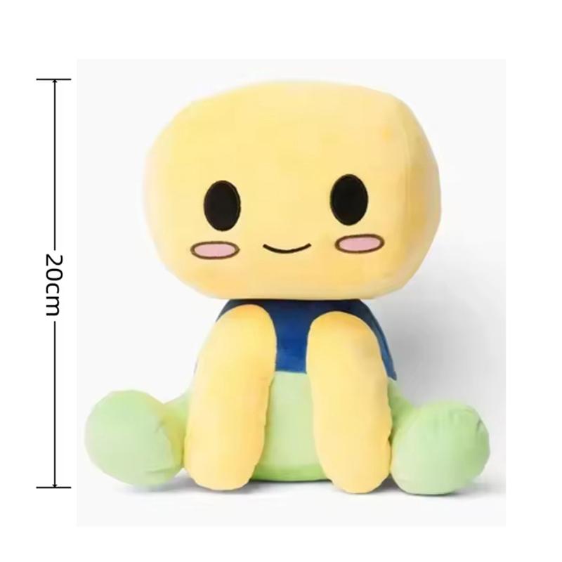 Blox Buddies Plush Toys Blox Buddy Bacon Hair Black with Hat Yellow Stuffed Plush Pillow Decorative Doll Toys for Children