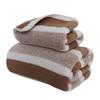 Bath Towel Wrapped In Thick and Enlarged Absorbent Face Wash, Home Wide Striped Coral Fleece Towel Set