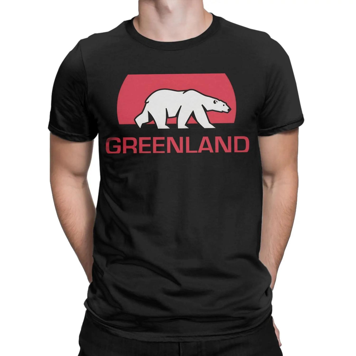 

Greenland Flag Bear T-Shirts for Men Funny 100% Cotton Tees Crewneck Short Sleeve T Shirt Gift Idea Tops XXXXXL чорний
