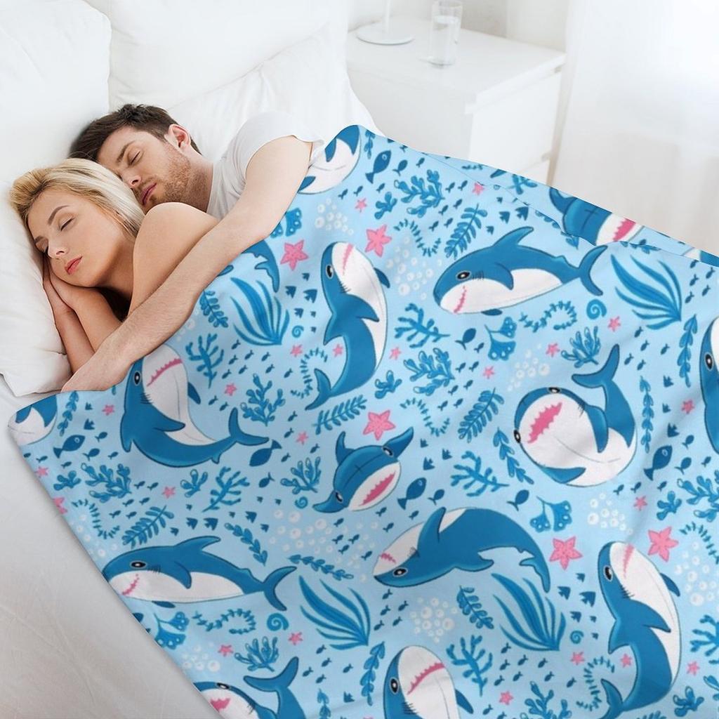 Blahaj Hai Überwurfdecke Bettwäsche Für Babybett Modisches lustiges Geschenk Decken