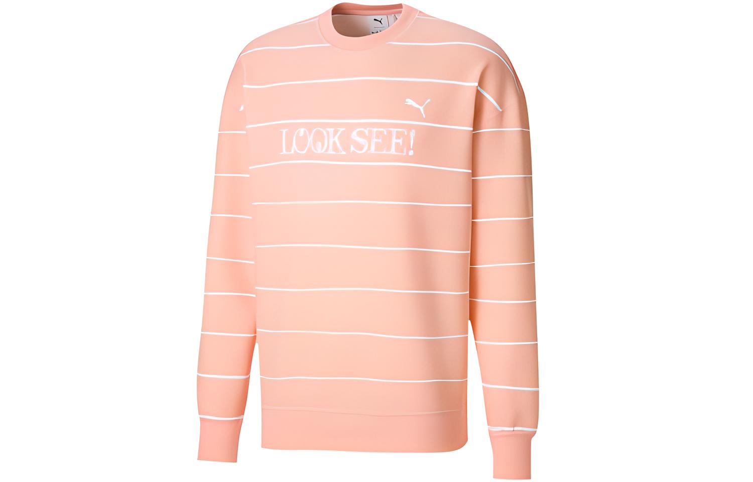 PUMA Sweatshirts Men s Apricot Red Crew Neck Moderate Regular 530359-26 M