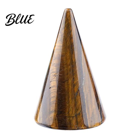 Cone Shaped Ring Holder Crystal Natural Stone Stand Elegant Shape