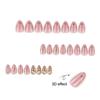 24Pcs Golden Cat Eyes Press On Nails, Nude Pink Almond Stick-on Fake Nails for Women, Removable Full Cover Glue On False Nails