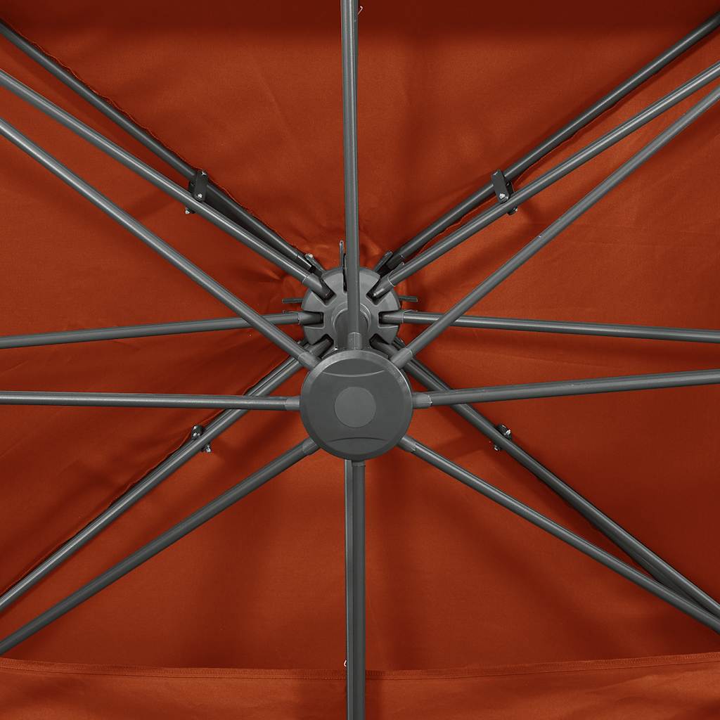 Double Roof Garden Umbrella In Terracotta 400 X 300 Cm