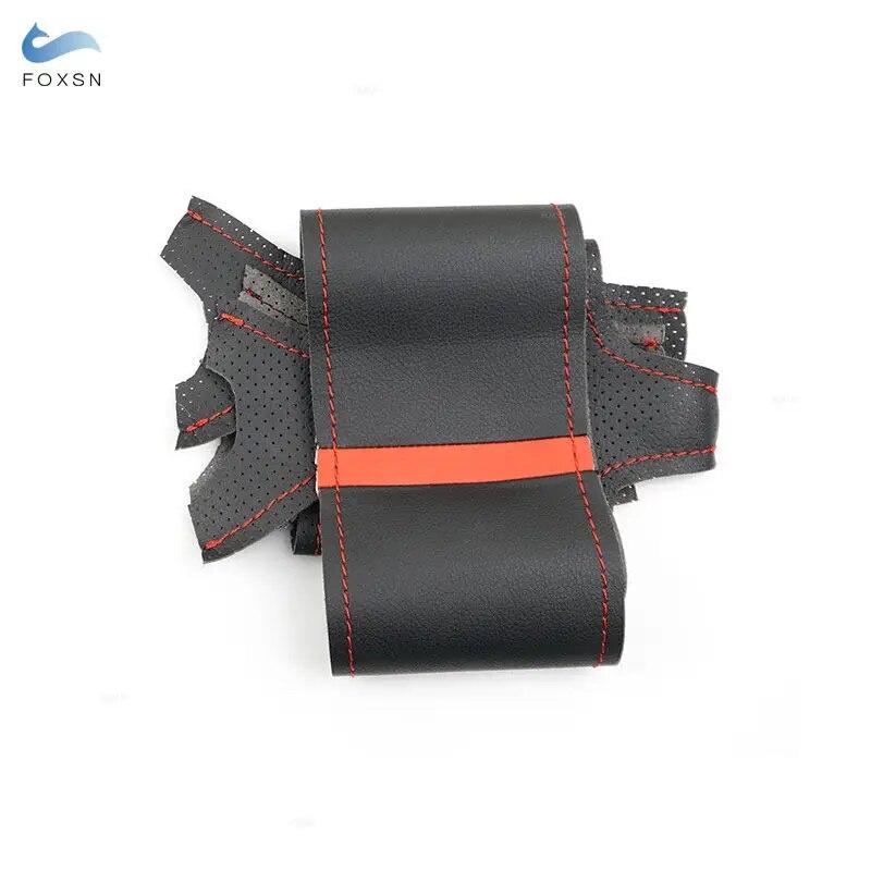 For VW Golf 4 MK4 1998 - 2004 For Passat B5 1996 - 2005 Old Style Car Steering Wheel Leather Cover Decor Black with Red Strip