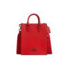 Dylan 21 Embroidered Shoulder Strap Snap Solid Color Zipper Commuter Tote Bag Women Tote Bags Bright-Poppy Charcoal-Gray CP050-QBWG5