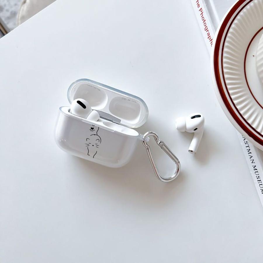 Clear Earphone Cases Cover Case For Airpods 4 3 Pro2 1 Pro 2 Pro3 Cute Cat Lovely
