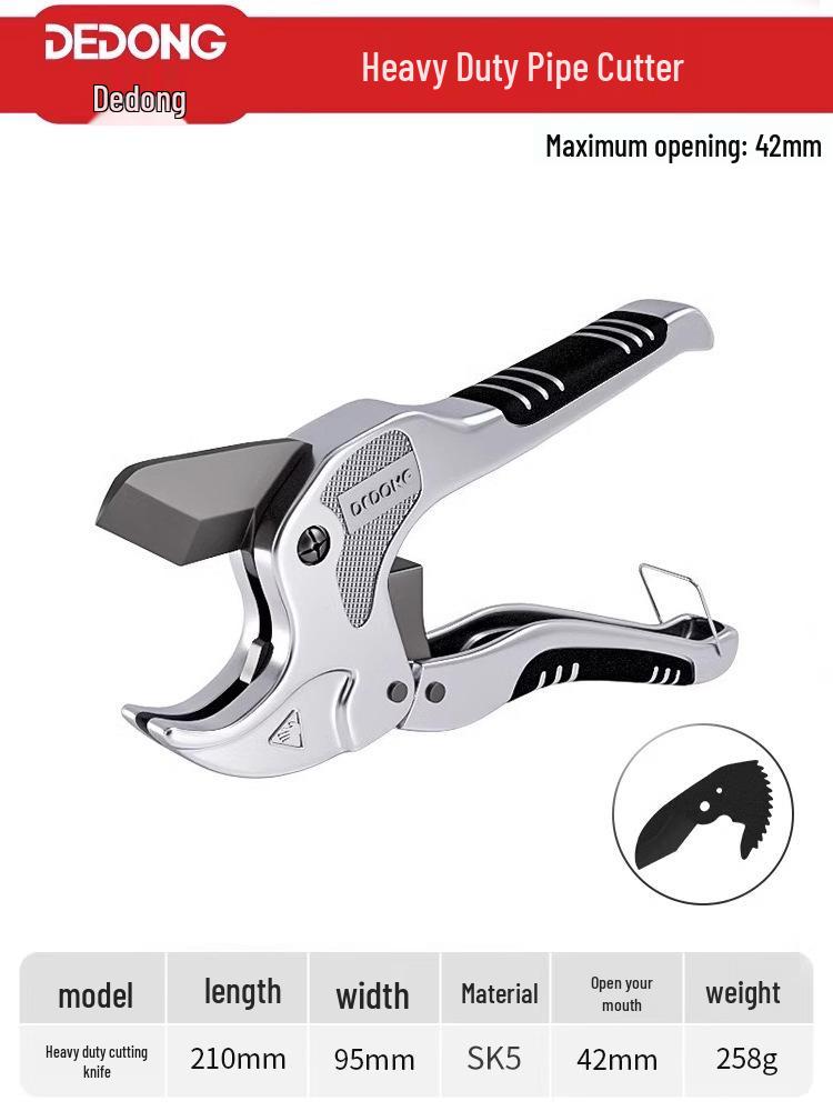 PVC Rohrschneider - Professionelle Schnellschneideschere für PPR-Rohre, Leerrohre und Wasserleitungen